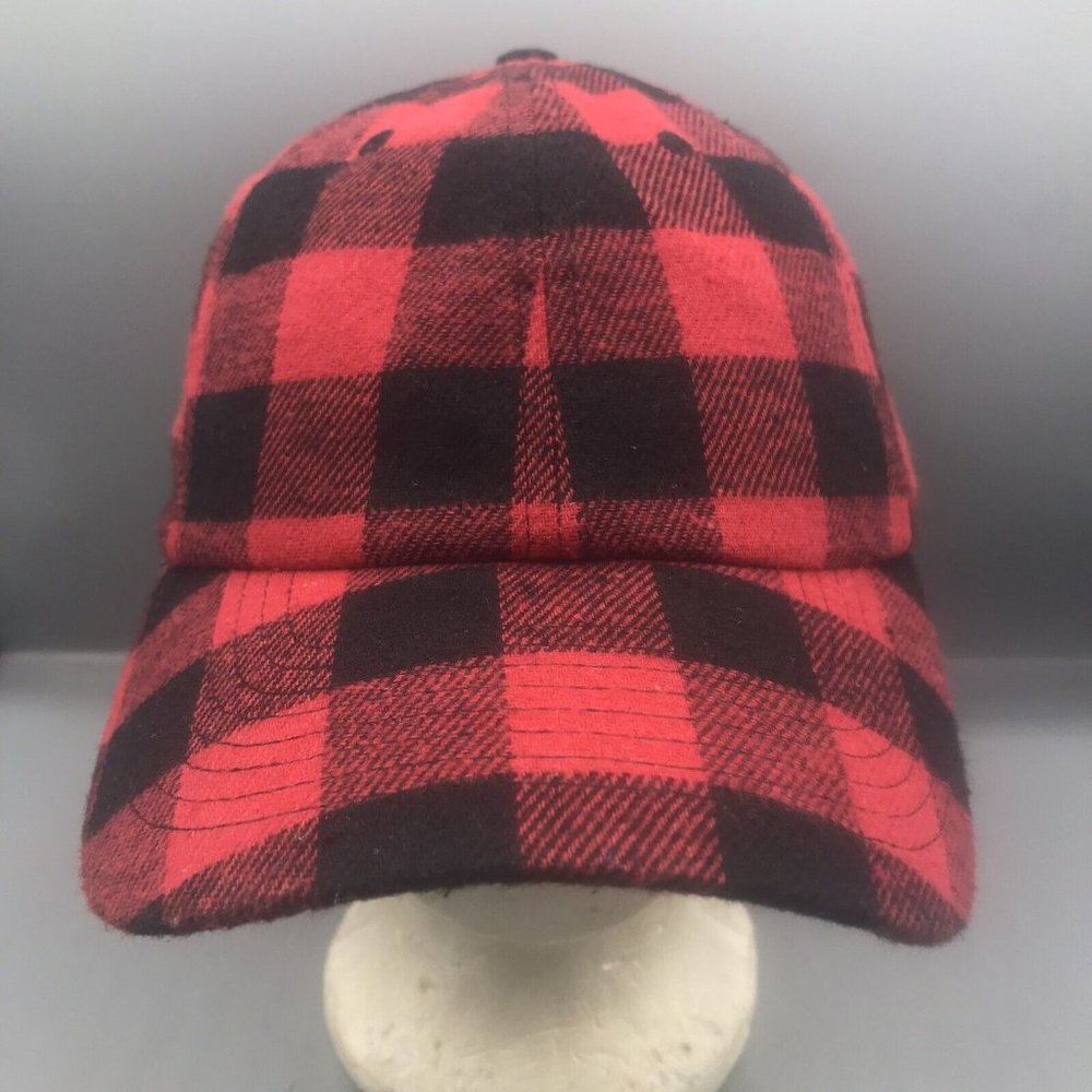 Buffalo Plaid Check Baseball Hat Cap Red Black Adjustable Kbethos Classics